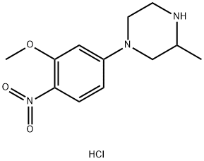 1-(3-甲氧基-4-硝基-苯基)-3-甲基-哌嗪盐酸盐 结构式