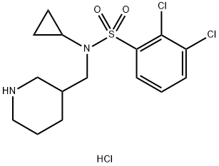 2,3-二氯-N-环丙基-N-哌啶-3-基甲基-苯磺酰胺盐酸盐 结构式