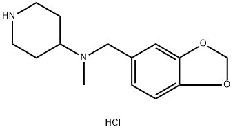 苯并[1,3]1,3-二氧杂环戊烯-5-基甲基-甲基-哌啶-4-基-胺盐酸盐 结构式