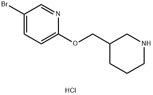 5-溴-2-(哌啶-3-基甲氧基)-吡啶盐酸盐 结构式