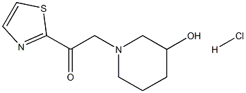 2-(3-羟基-哌啶-1-基)-1-噻唑-2-基-乙酮盐酸盐 结构式