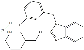 1-(3-氟-苄基)-2-(哌啶-3-基甲氧基)-1H-苯并咪唑盐酸盐 结构式