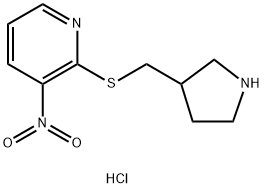 3-硝基-2-(吡咯烷-3-基甲基磺酰基)吡啶盐酸盐 结构式