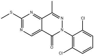 6-(2,6-Dichlorophenyl)-8-Methyl-2-(Methylthio)pyriMido[4,5-d]pyridazin-5(6H)-one 结构式