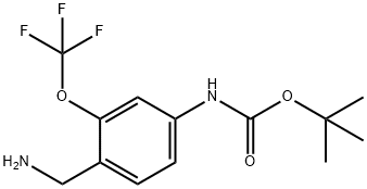 tert-butyl 4-(aminomethyl)-3-(trifluoromethoxy)phenylcarbamate 结构式