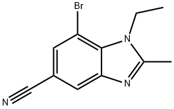 7-BroMo-1-ethyl-2-Methylbenzodiazole-5-carbonitrile 结构式