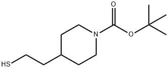 4-(2-巯基乙基)哌啶-1-甲酸叔丁酯 结构式
