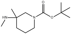 3-甲基-3-(甲基氨基)哌啶-1-甲酸叔丁酯 结构式