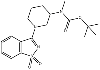 tert-Butyl (1-(1,1-dioxidobenzo[d]isothiazol-3-yl)piperidin-3-yl)(Methyl)carbaMate 结构式