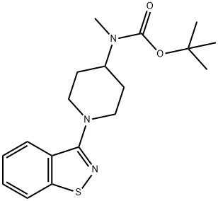 (1-苯并[D]异噻唑-3-基-哌啶-4-基)-甲基-氨基甲酸叔丁酯 结构式