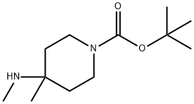 4-甲基-4-(甲基氨基)哌啶-1-甲酸叔丁酯 结构式