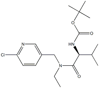 {(S)-1-[(6-氯-吡啶-3-基甲基)-乙基-氨基甲酰]-2-甲基-丙基}-氨基甲酸叔丁酯 结构式