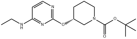 (R)-3-(4-乙氨基-嘧啶-2-基氧基)-哌啶-1-羧酸 结构式