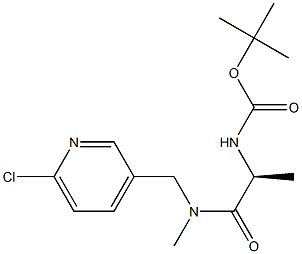 {(S)-1-[(6-氯-吡啶-3-基甲基)-甲基-氨基甲酰]-乙基}-氨基甲酸叔丁酯 结构式