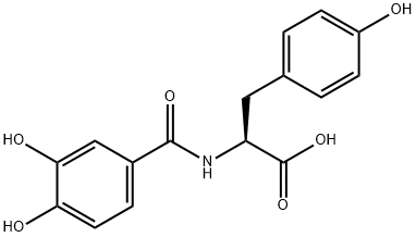 (S)-2-(3,4-dihydroxybenzaMido)-3-(4-hydroxyphenyl)propanoic acid 结构式