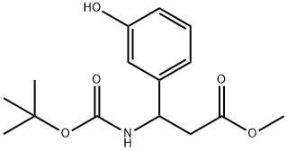 3-(BOC-氨基)-3-(3-羟基苯基)丙酸甲酯 结构式