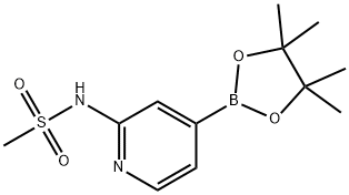 N-[4-(4,4,5,5-四甲基-1,3,2-二噁硼烷-2-基)-2-吡啶]甲烷磺酰胺 结构式