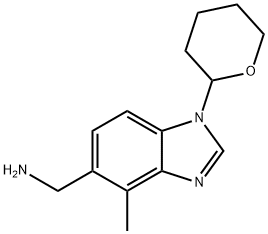 (4-Methyl-1-(tetrahydro-2H-pyran-2-yl)-1H-benzo[d]iMidazol-5-yl)MethanaMine 结构式