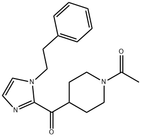 1-(4-(1-苯乙基-1H-咪唑-2-羰基)哌啶-1-基)乙酮 结构式