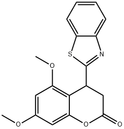 4-(benzo[d]thiazol-2-yl)-5,7-diMethoxychroMan-2-one 结构式