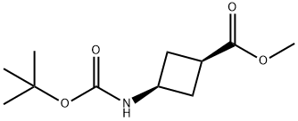 顺式-3-(叔丁氧羰基氨基)环丁烷羧酸甲酯 结构式