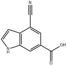 4-氰基-1H-吲哚-6-羧酸 结构式