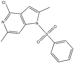 4-氯-2,6-二甲基-1-(苯磺酰基)-1H-吡咯并[3,2-C]吡啶 结构式