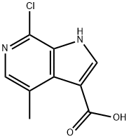 7-Chloro-4-Methyl-6-azaindole-3-carboxylic acid 结构式