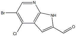5-BroMo-4-chloro-7-azaindole-2-carbaldehyde 结构式