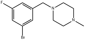 1-(3-溴-5-氟苯甲基)-4-甲基哌嗪 结构式