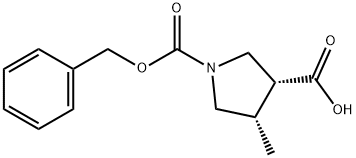 (3R,4S)-1-CBZ-4-甲基吡咯烷-3-甲酸 结构式