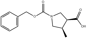 (3S,4R)-1-CBZ-4-甲基吡咯烷-3-甲酸 结构式