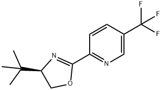 [2-[(4R)-4-叔丁基-4,5-二氢-2-恶唑基]-5-三氟甲基吡啶] 结构式