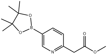 2-Pyridineacetic acid, 5-(4,4,5,5-tetraMethyl-1,3,2-dioxaborolan-2-yl)-, Methyl ester 结构式