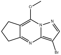 3-溴-8-甲氧基-6,7-二氢-5H-环戊二烯并[D]吡唑并[1,5-A]嘧啶 结构式