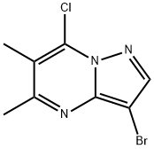 3-溴-7-氯-5,6-二甲基吡唑并[1,5-A]嘧啶 结构式