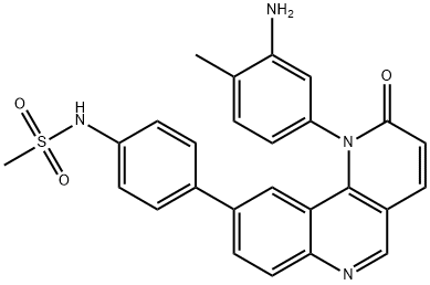 N-(4-(1-(3-氨基-4-甲基苯基)-2-氧代-1,2-二氢苯并[H][1,6]萘啶-9-基) 结构式