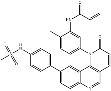 N-[2-甲基-5-[9-[4-[(甲基磺酰基)氨基]苯基]-2-氧代苯并[H]-1,6-萘啶-1(2H)-基]苯基]-2-丙烯酰胺 结构式