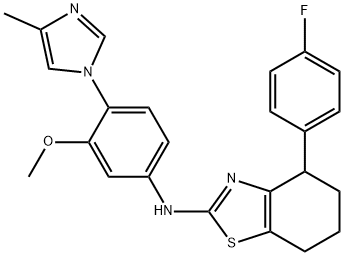 4-(4-氟苯基)-4,5,6,7-四氢-N-[3-甲氧基-4-(4-甲基-1H-咪唑-1-基)苯基]-2-苯并噻唑胺 结构式