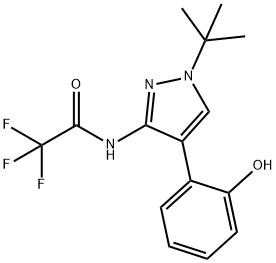 N-[1-叔丁基-4-(2-羟基苯基)-1H-吡唑-3-基]-2,2,2-三氟乙酰胺 结构式