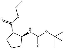 (1S,2S)-2-((叔丁氧羰基)氨基)环戊烷羧酸乙酯 结构式