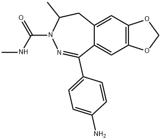 1-(4-氨基苯基)-3-甲基氨基甲酰-4-甲基-7,8-亚甲基二氧基-3,4-二氢-5H-2,3-苯并二氮杂卓 结构式