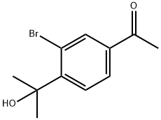 1-(3-bromo-4-(2-hydroxypropan-2-yl)phenyl)ethanone 结构式