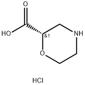 (S)-吗啉-2-羧酸盐酸盐 结构式