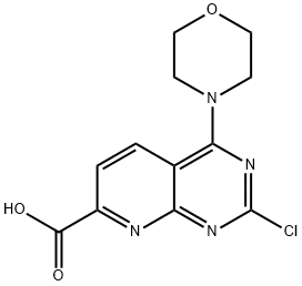2-氯-4-吗啉代吡啶并[2,3-D]嘧啶-7-羧酸 结构式