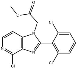 2-(4-氯-2-(2,6-二氯苯基)-1H-咪唑并[4,5-C]吡啶-1-基)乙酸甲酯 结构式