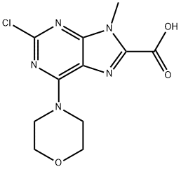 2-氯-9-甲基-6-吗啉-9H-嘌呤-8-羧酸 结构式