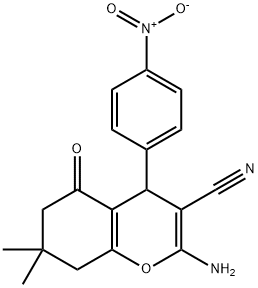 2-氨基-7,7-二甲基-4-(4-硝基苯基)-5-氧代-5,6,7,8-四氢-4H-色烯-3-腈 结构式