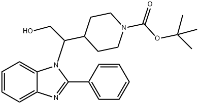 4-(2-羟基-1-(2-苯基-1H-苯并[D]咪唑-1-基)乙基)哌啶-1-甲酸叔丁酯 结构式