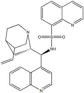 N-[(9S)-8Α-辛可宁-9-基]喹啉-8-磺胺 结构式